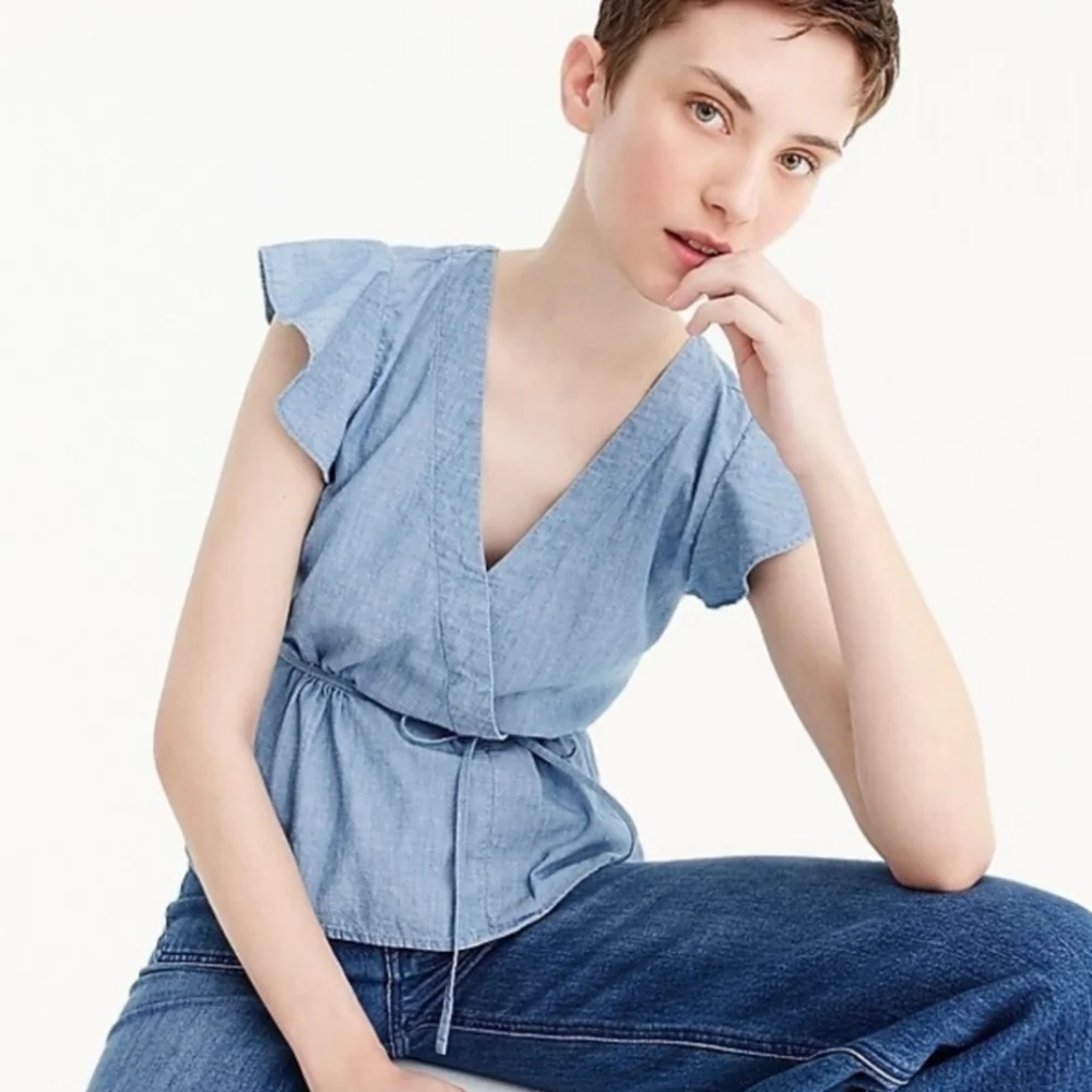 J. By J. Crew Chambray Blue top Size 00